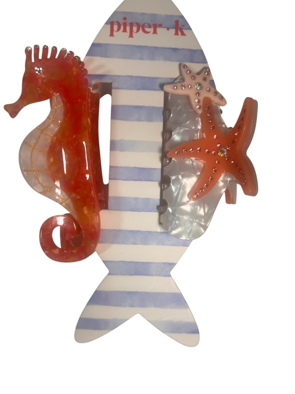 Piper K Seahorse and Sea Stars Hair Clip Set